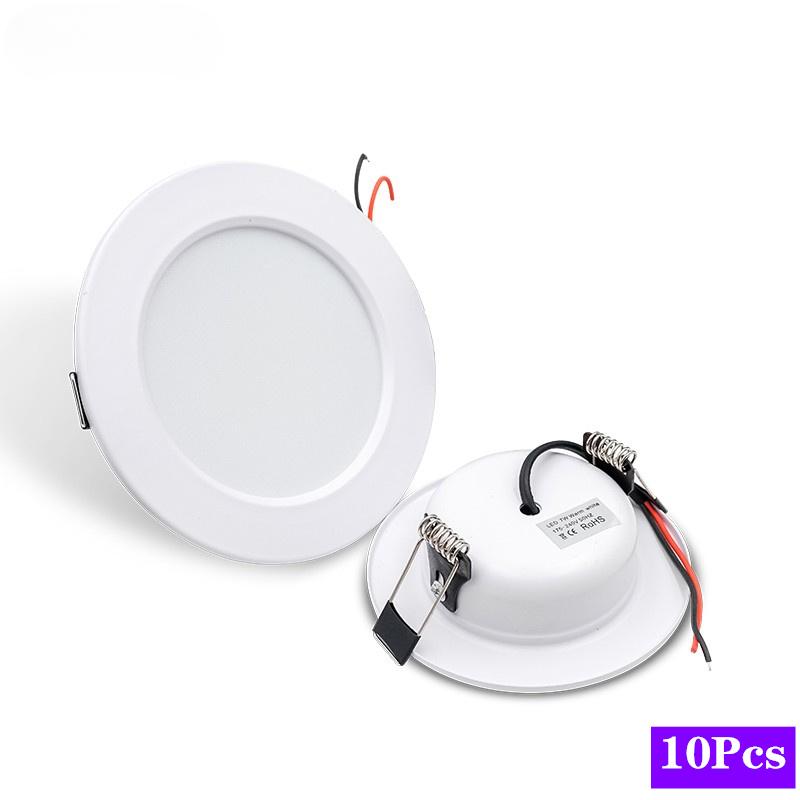 10 шт./лот, высококачественный светодиодный потолочный светильник AC110V 220V DC12V 24V круглый встраиваемый потолочный светильник 5W 9W 12W 15W 18W внутренний светодиодный точечный светильник