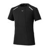 Running Wear Dry Aeroflow Short Highly Quick Black T-Shirt, Sleeve, Breathable, Drying, Sports, J2MAC004, Men's,