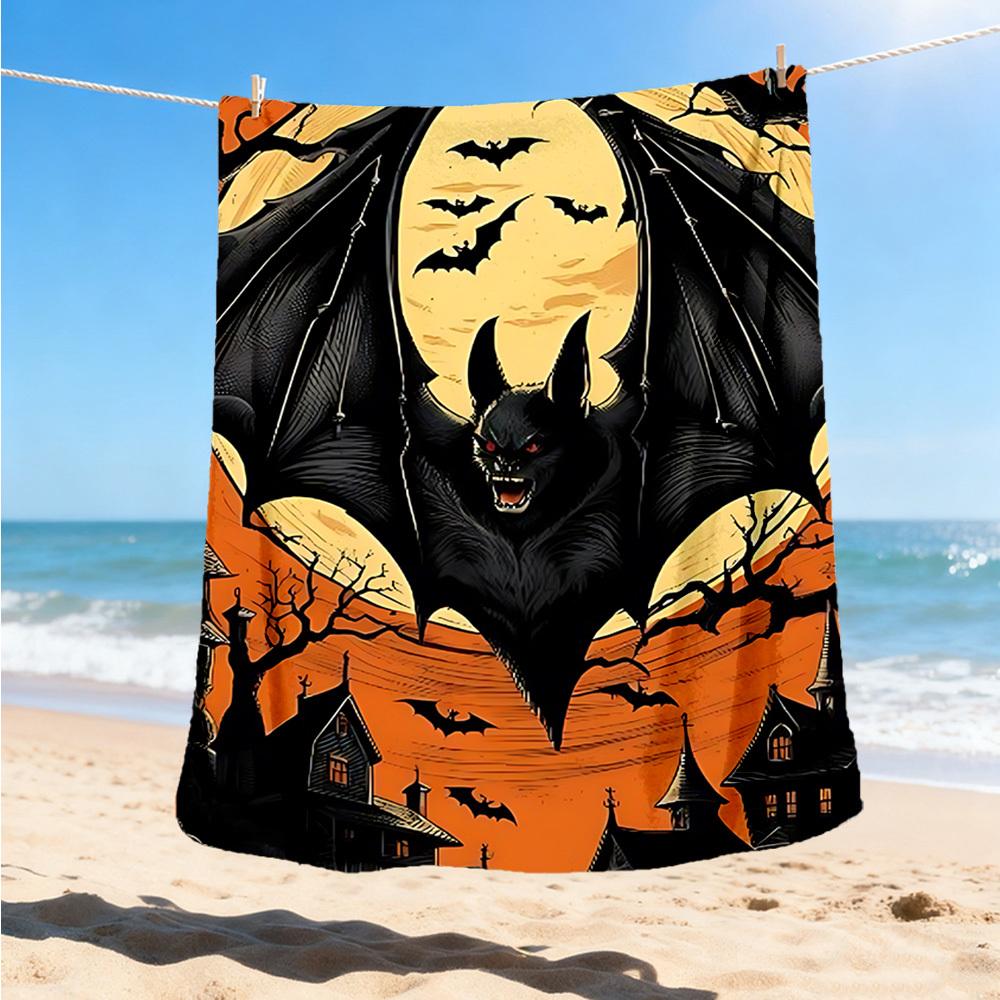 1pc Bat, Spooky Night Outdoor Blanket, Soft And Comfortable Blanket, Casual Warm Outdoor Blanket, Good Birthday Gift yy251201139