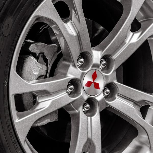4PCS 60mm Car Wheel Hub Caps ABS 3M Adhesive Anti-Scratch For Mitsubishi Lancer Pajero Outlander L200 EVO Interior Accessories
