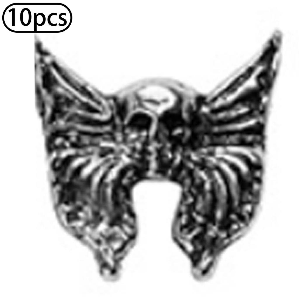 10Pcs Halloween Nail Charms Decorations 3D Metal Alloy Skull Cross Vintage Punk Style Nail Art Charms for DIY Manicure Nail Design Art Supplies