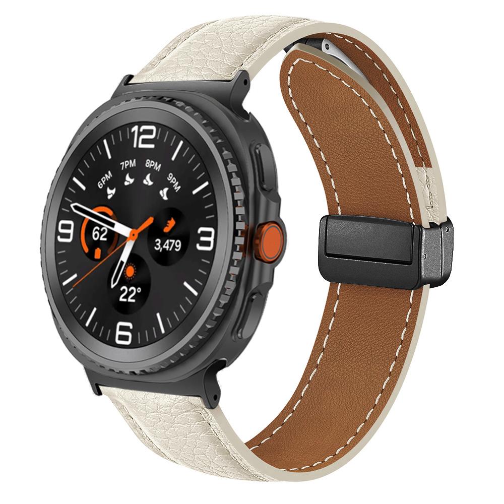 Кожаный ремешок для Samsung Galaxy Watch 8 44мм 40мм 8 Classic 46мм Аксессуар для умных часов Galaxy Ultra 47мм 2025 Магнитный ремешок