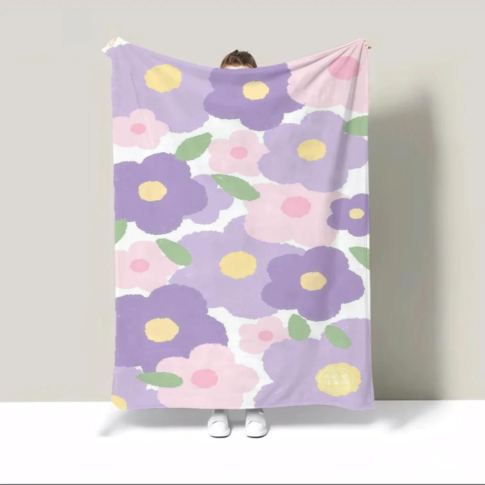 Cute Flowers Microfiber Blanket Oversized 200x300 Personalized Blanket Sofa Winter Home and Decoration Luxury Blankets Bed Throw