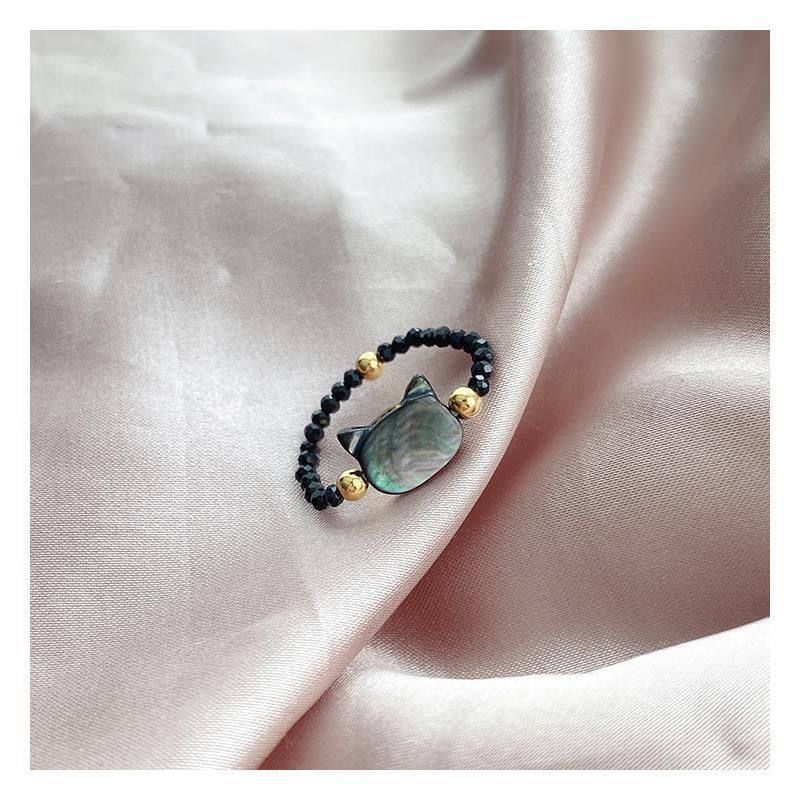 Модное кошачье кольцо-ракушка с кристаллами для женщин - Уникальный дизайн