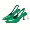 Женские Сандалии Весна Новый Бренд Женская Обувь Slingback Модные Женские Высокие Каблуки Элегантные Средний Каблук Остроносые Накладные Сандалии