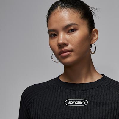 Jordan T Shirts Women's Black Crew Neck Moderate