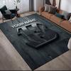 Custom Name,Cincinnati Bengals Home Sofa Decoration for Living Room & Bedroom, Non‑Slip Play Flannel Floor Mat for Game Room