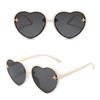 Детские солнцезащитные очки для детей, девочек и мальчиков, очки в форме сердца, мультипликационные солнцезащитные очки UV400, модные, милые, ручной работы