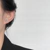 Серьги-пусеты Shi Jia Shinju с серым жемчугом и цирконами - Простой, легкий стиль люкс
