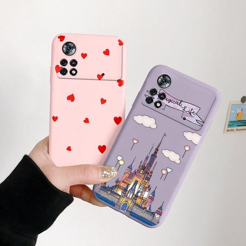For POCO X4 Pro 5G NFC Case Watermelon Cute Fruit Love Heart Butterfly Women Dog Flower Silicone For Poco X4pro 5 G Phone Cover