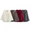 Womens Asymmetrical Scarf Collar Short Wool Blend Coat Elegant Commute Style 2025 Winter
