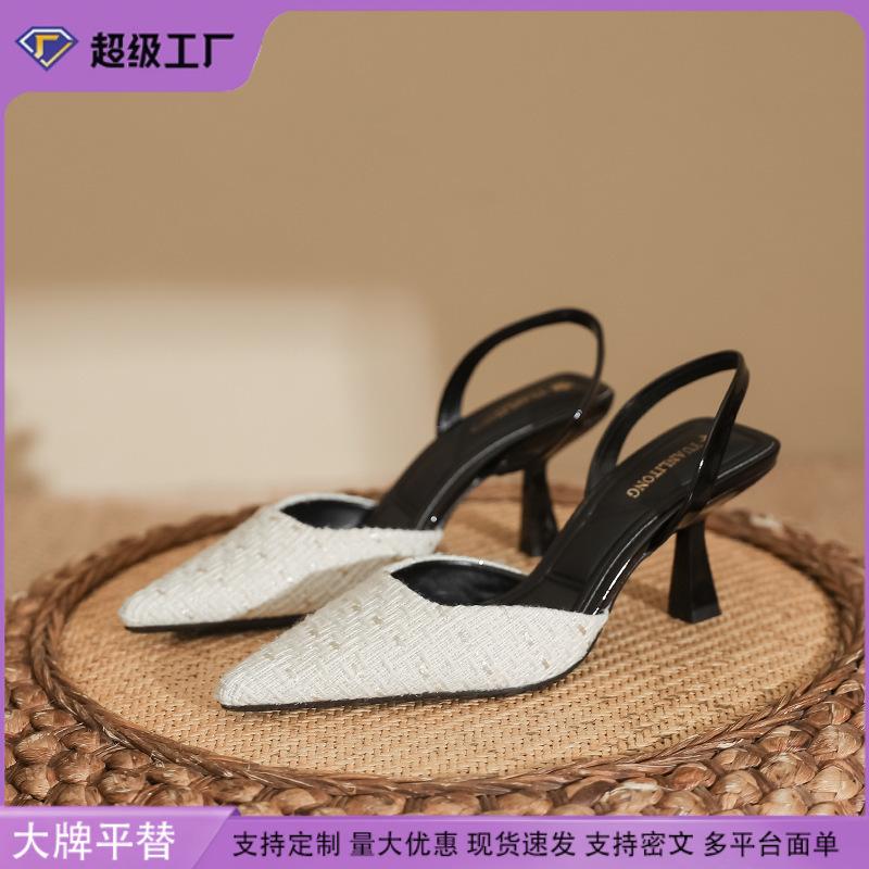 Sandals 2025 spring women's shoes children's spring French single shoes 2025 spring women's high heels black women's stiletto