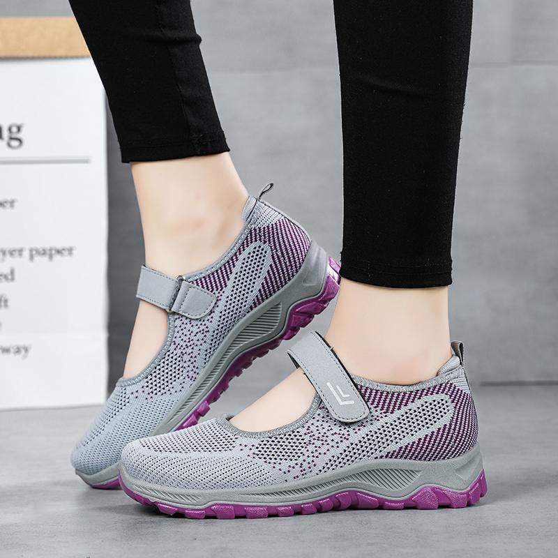 2024 Летняя женская обувь с круглым носком, танцевальная фитнес-обувь, бесплатная доставка, элегантная женская обувь на низком каблуке для мам с мягкой подошвой