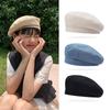 JK Solid Color Berets Japanese Style Retro Painter Cap Vintage Cotton Berets Hat  Female
