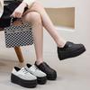 Hollow Woven Thick-soled Two-wear Single Shoes 2025 New Summer Lace-up Muffin Shoes Solid Color Simple Trend