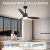 Ceiling Fans with Lights and Remote 52 Inch Quiet Reversible DC Motor Ceiling Fan for Bedroom Living Room Easy To Install