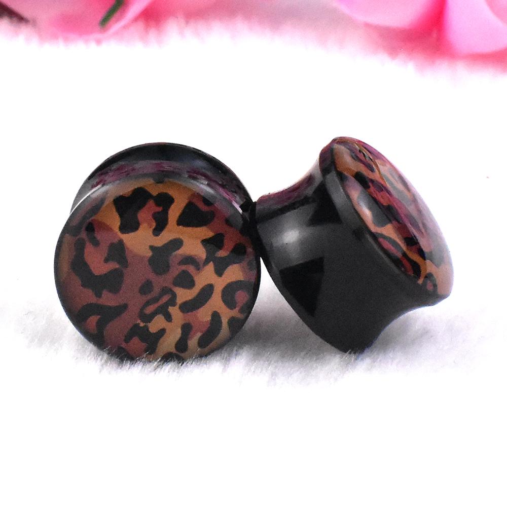 6-34 мм сексуальные леопардовые ушные туннели, заглушки и манометры, акриловые расширители для ушей, растягивающиеся ювелирные изделия для пирсинга