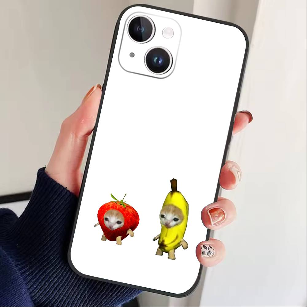 Чехол для телефона с большим глазом, глупой кошкой и мышью для iPhone 17 16 15 14 13 12 Max Plus, силиконовый, черный