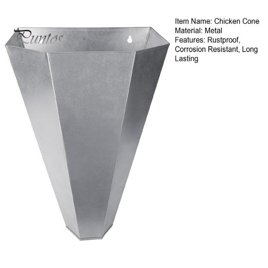 Chicken Cone Galvanized Steel Poultry Restraining Cone Rust-Resistant Easy To Clean Secure Attachment Chicken Cone