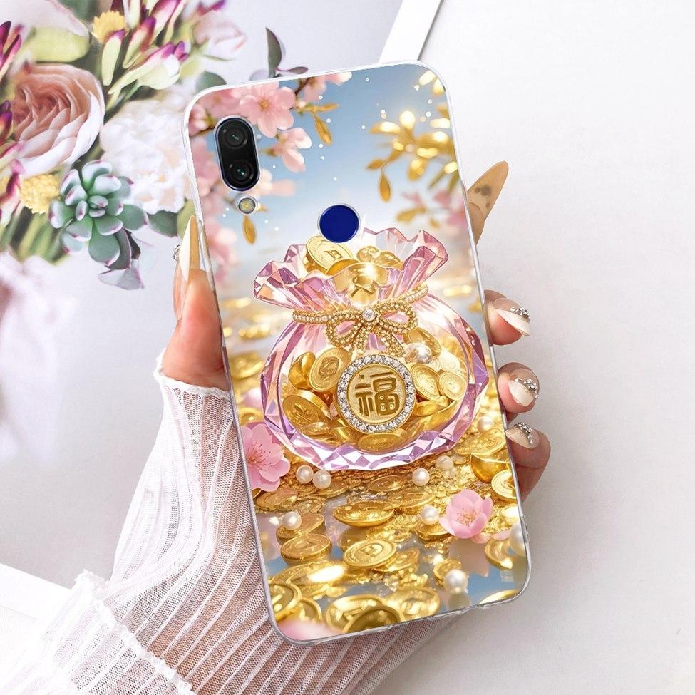 Case For Redmi 7 Cover Transparent Cute Cat Fashion Butterfly Funny Painted Casing M1810F6LI M1810F6LH M1810F6LG