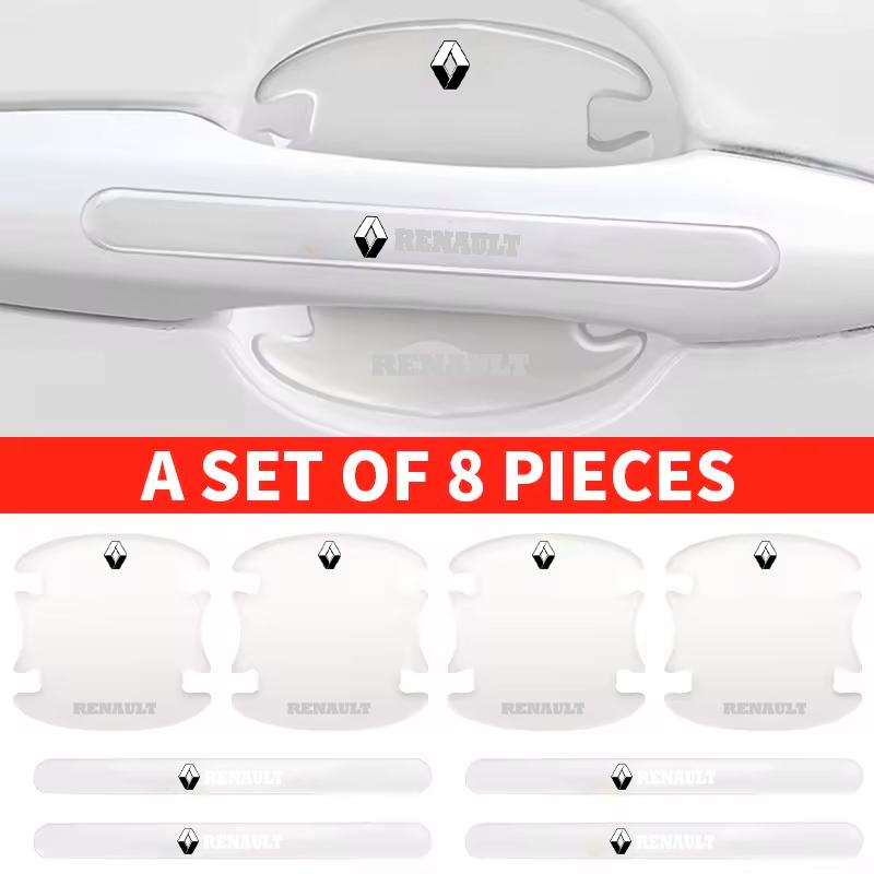 2026 Hot For Renault Hub Caps For Renault Megane 2 3 4 Twingo Clio Talisman Captur Traf 8pcs Car Door Handle Transparent Protect