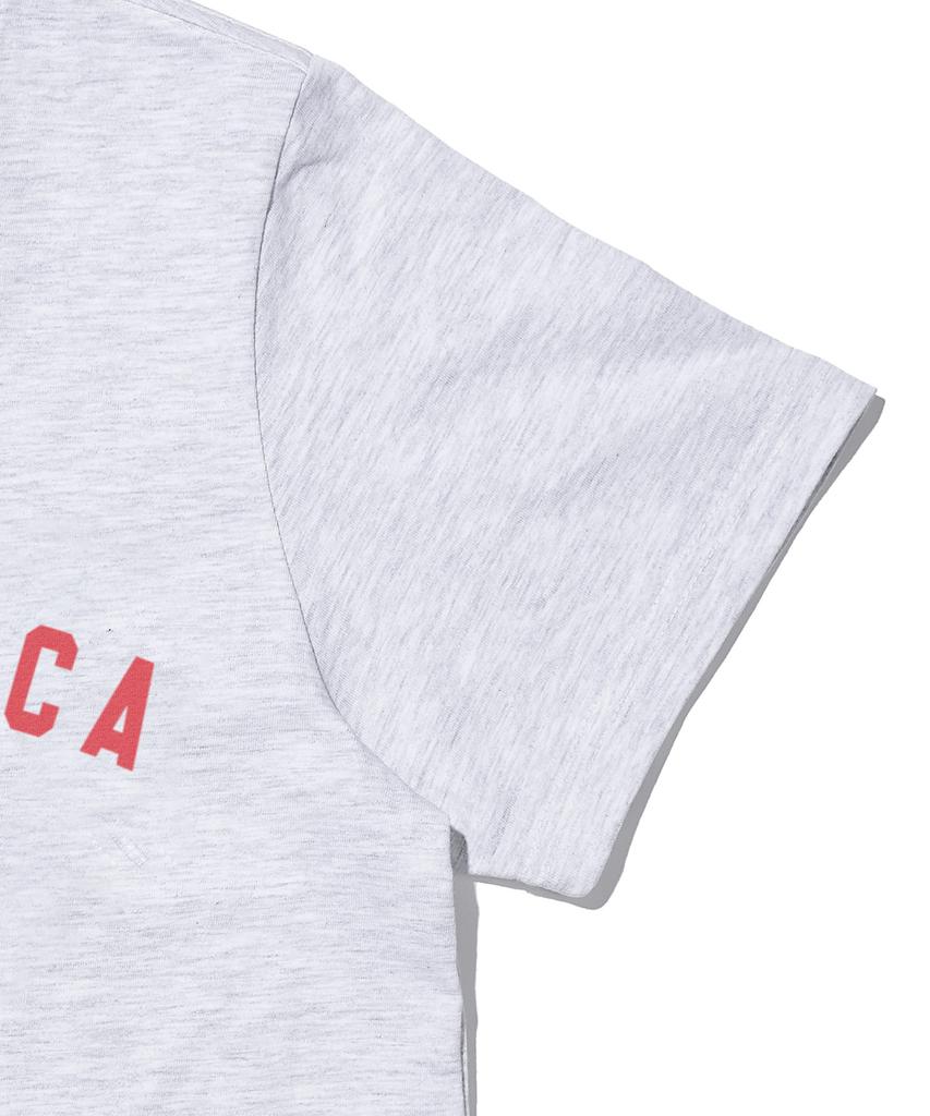 Укороченная футболка с коротким рукавом PAPERBOY Crop Santa Monica - Белый меланж
