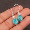 Blue Copper Turquoise Gemstone 925 Sterling Silver Pretty Jewelry Earrings Gift EE-6-36