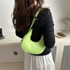 Niche Solid Color Design Bag Women's 2024 New Trendy Simple Personalized Underarm Crescent Bag Personalized Portable Shoulder Bag