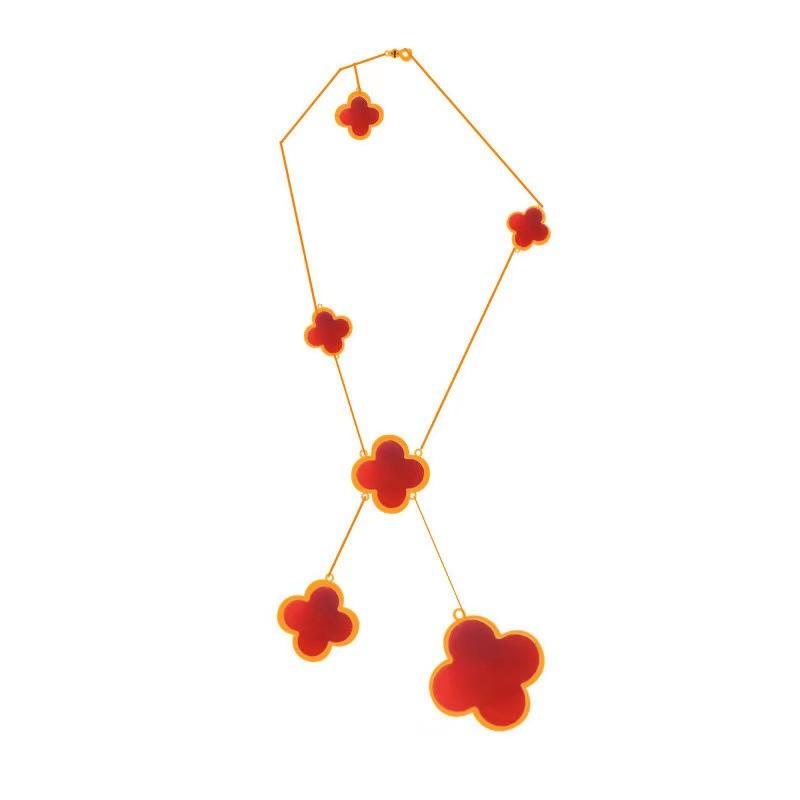 Версия Премиум Двусторонняя Подвеска-клевер с четырьмя лепестками, 6 цветков, Женская цепочка для ключиц из перламутра