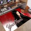 Custom Name Crystal Velvet Rug,Billie Eilish Comfortable Anti Slip Floor Mat For Room Decoration