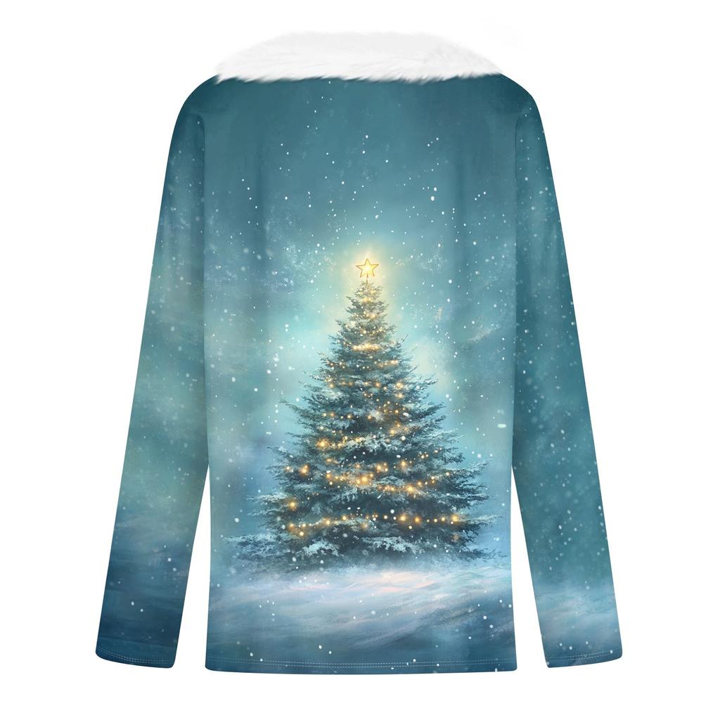 Long Sleeve Shirts For Women Cute Tops Christmas Prints Tees Blouses Casual Plus Size Basic Tops Pullover