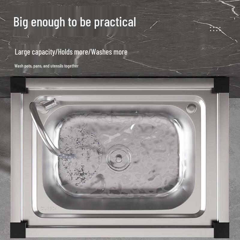 TLXT Commercial Stainless Steel Integrated Sink with Stand