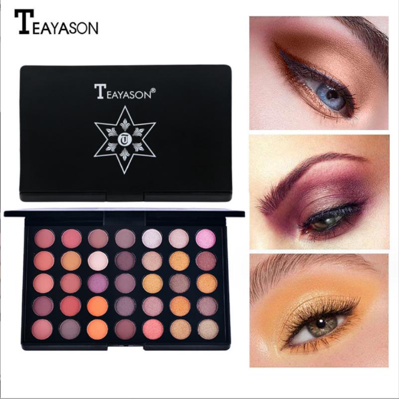 Жареные 35 цветов теней для век Картофельное пюре с блестками из бисера Свет водонепроницаемый Единорог