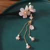 Элегантная заколка-кисточка с цветком персика ручной работы в китайском стиле, палочка для волос с цветком для женщин, девушек, изысканные аксессуары для волос Ханфу