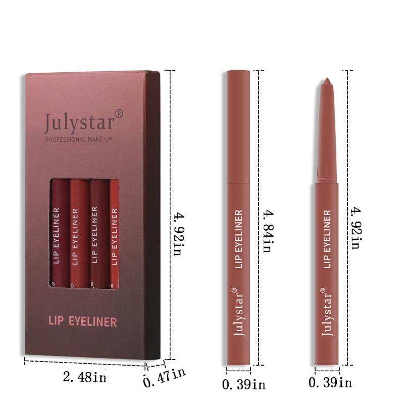 Карандаш для губ, водостойкая неразмазывающая помада-карандаш, розовый матовый блеск для губ, вращающийся набор карандашей для губ