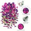 1PCS Artificial Hanging Flowers Silk Morning Glory Fake Flower UV Resistant Outdoor Hanging Plants for Wedding Home Garden Decor