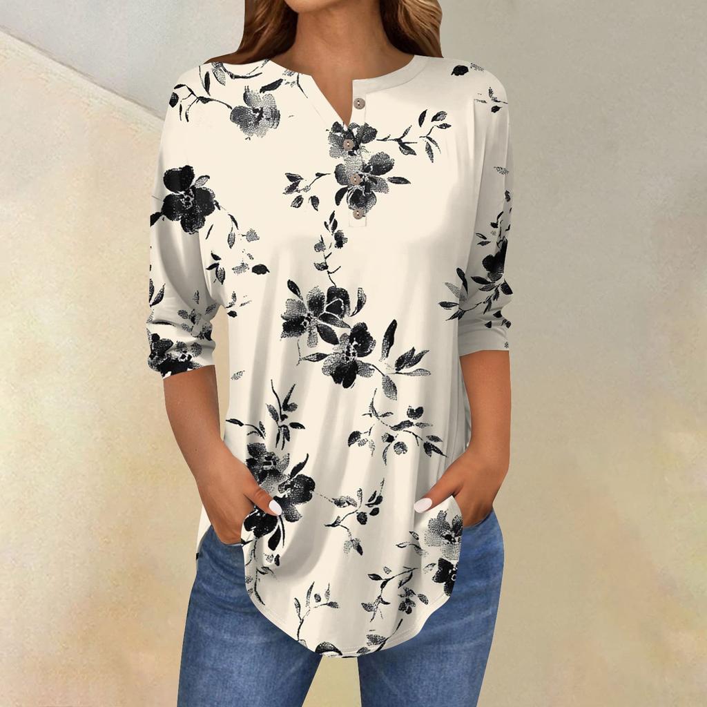 Женские повседневные рубашки с рукавом 3/4, модные туники с принтом Святого Патрика и карманами