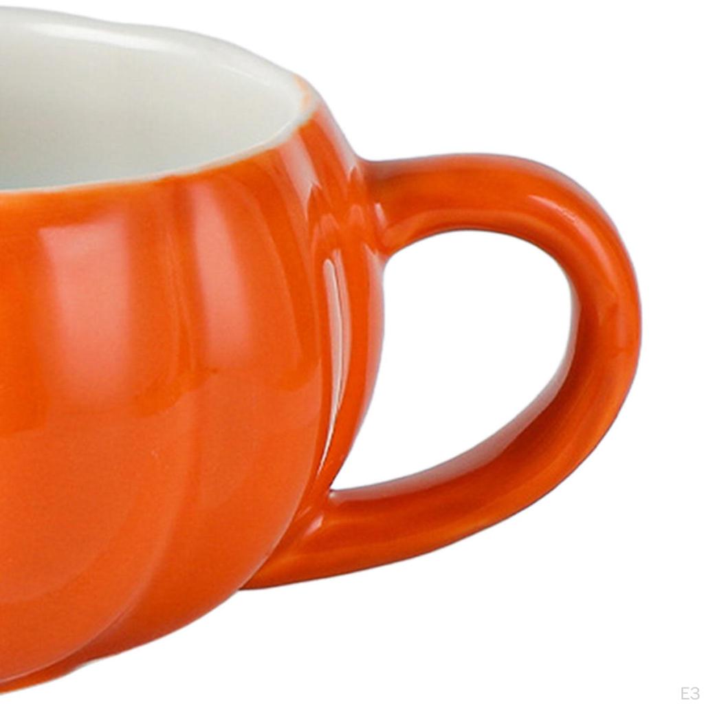 Керамическая кружка в виде тыквы для женщин и мужчин 300 мл для воды, чая, молока с ручкой для кафе