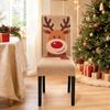 High Back Christmas Chair Cover Elastic Stretch Chair Slipcover Santa Claus Seat Cover  Dining Room