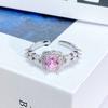 Sweet Light Luxury Zircon Super Flash Exquisite Open Ring Niche High-End Sense Stacking Wearing Colored Treasure Ring Women'S Model