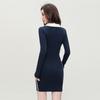 2025 Splicing Dress Autumn/Winter Polo Collar High Waist Slim Knitted Skirt