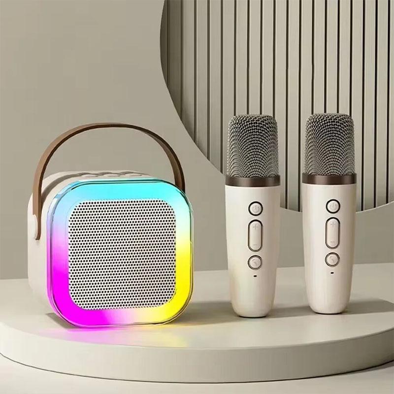 K12 Bluetooth караоке машина портативная 5.3 PA акустическая система с 1-2 беспроводными микрофонами для домашнего пения подарок 2025