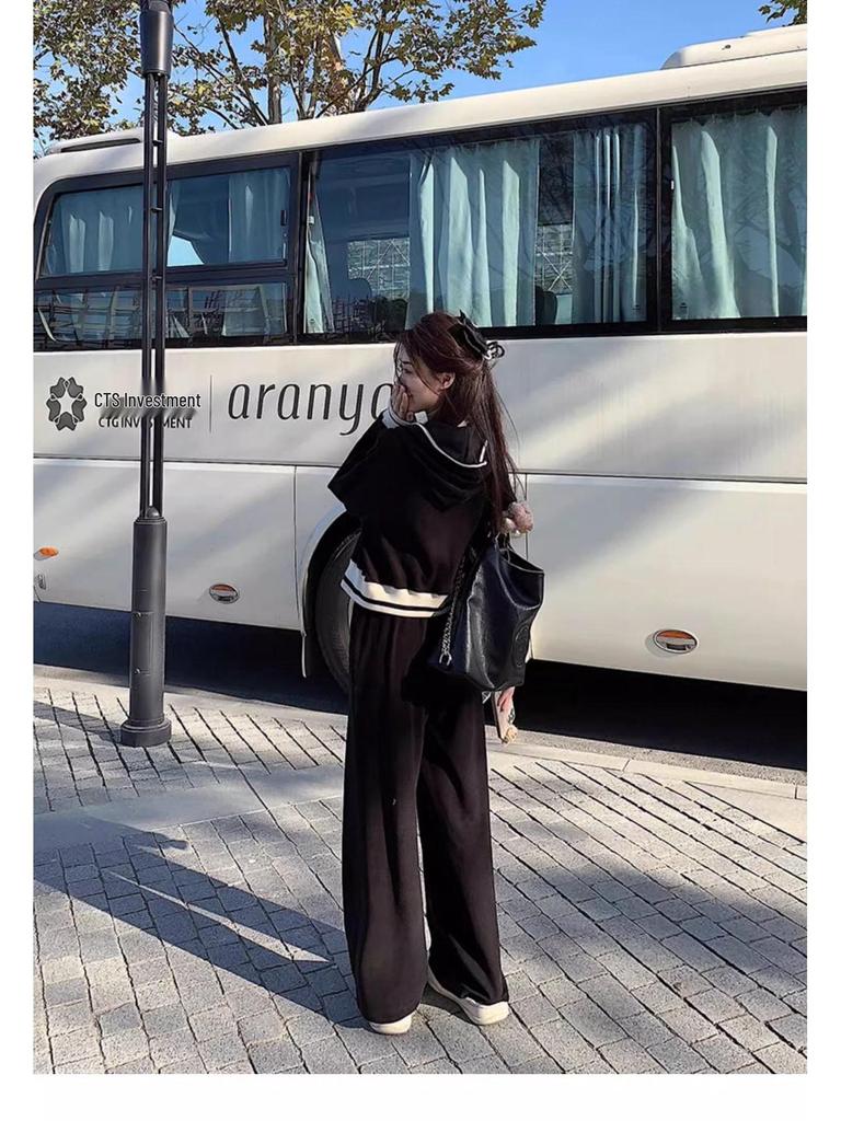 Women's Casual Korean-Style Two-Piece Sportswear Set for Spring and Autumn