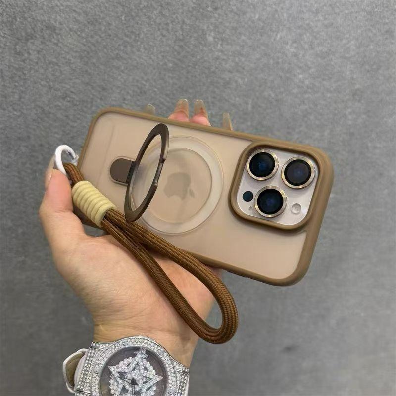 Для Magsafe Чехол-ремешок Контрастный Цветной для iPhone 17 16 15 14 13 12 11 Pro Max Air С Магнитной Подставкой Держателем Чехлы Обложка