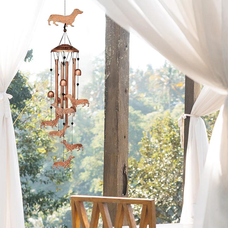 [PL]Dachshund Dog Wind Chimes For Outside,Metal Windchimes,Dachshund Dog Gifts For Women/Men,Wind Chime Garden Decor Outdoor