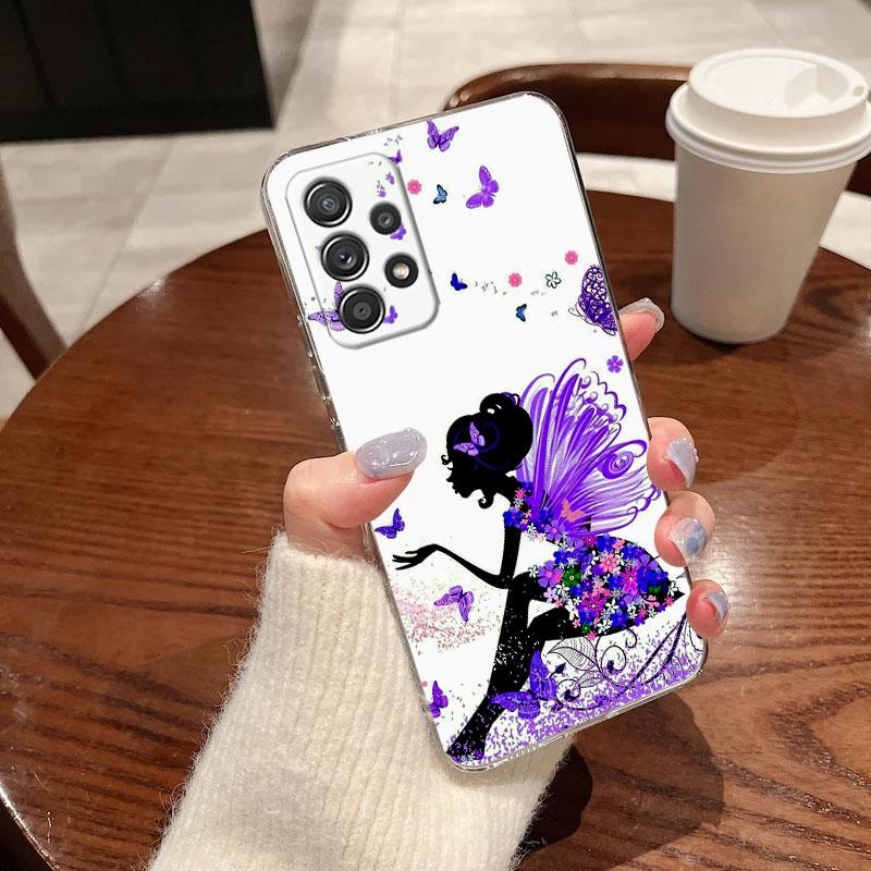 Бабочка Любовь Красивый Прозрачный Чехол Для Телефона Для Samsung Galaxy A56 A57 A37 A55 A54 A36 A35 A26 A25 A16 A17 A07 A52 A34 A21s Чехол