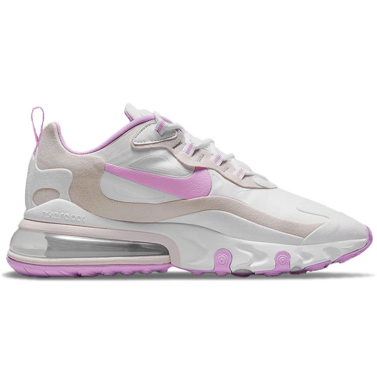 Nike Air Max 270 React Retro Comfortable Durable Low Top Air Cushion Running Shoes Women Sneaker Off-White Purple CZ1609-100