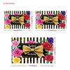 2D Multicolor Rose Birthday Backdrop, Gold Bow & Stripe Photography Background