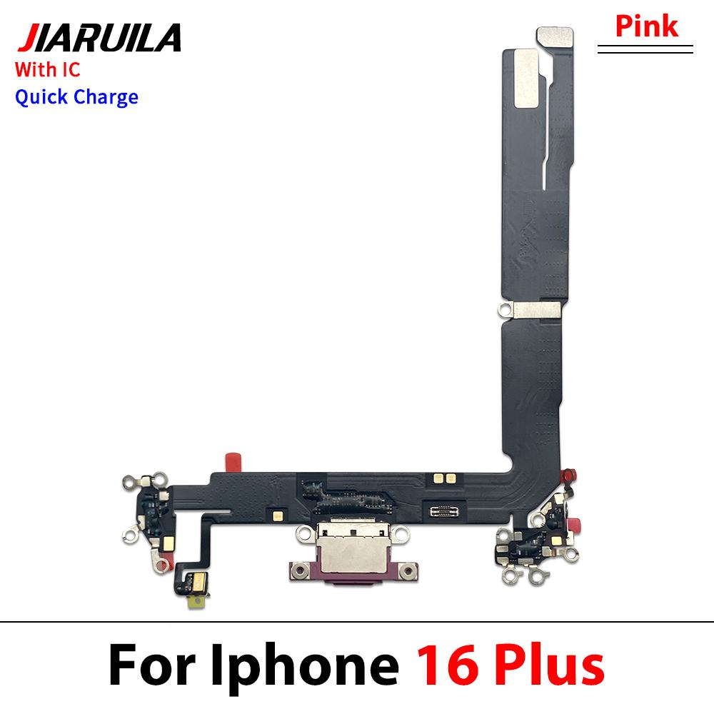 11 шт. Плата порта зарядки для iPhone 16 Pro Max 16 Plus 16 Pro Модуль микрофона Разъем быстрой зарядки USB-док Шлейф