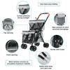 Double Pet Stroller for Small/Medium  Dogs/Cats with Double Layer Cabin One-Hand Folding Dog Travel Carriage Pet Stroller
